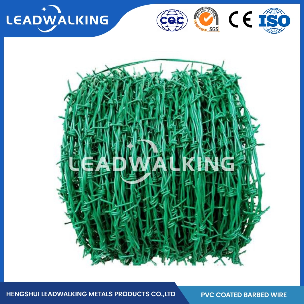 Leadwalking 1.8mm High Tensile Barbed Wire Manufacturing OEM Customized Hot Dipped Galvanized Barbed Wire China 37 Strands Steel Wire Plastic-Coated Barbed Wire