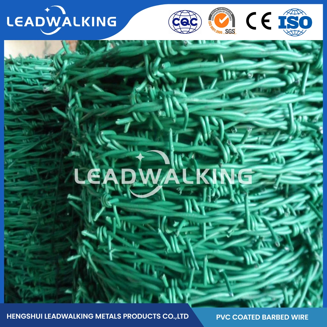 Leadwalking 1.8mm High Tensile Barbed Wire Manufacturing OEM Customized Hot Dipped Galvanized Barbed Wire China 37 Strands Steel Wire Plastic-Coated Barbed Wire